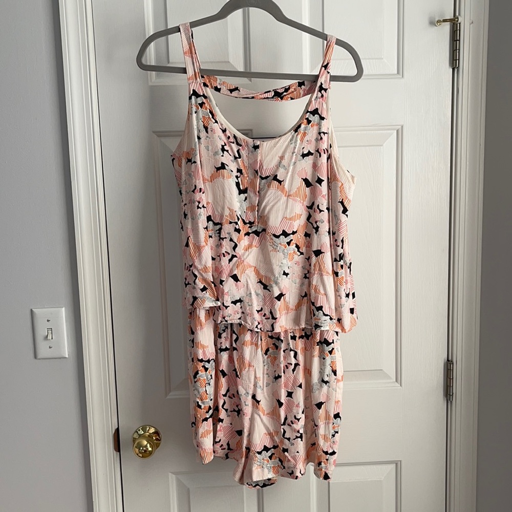 Olive + Oak pink and orange romper